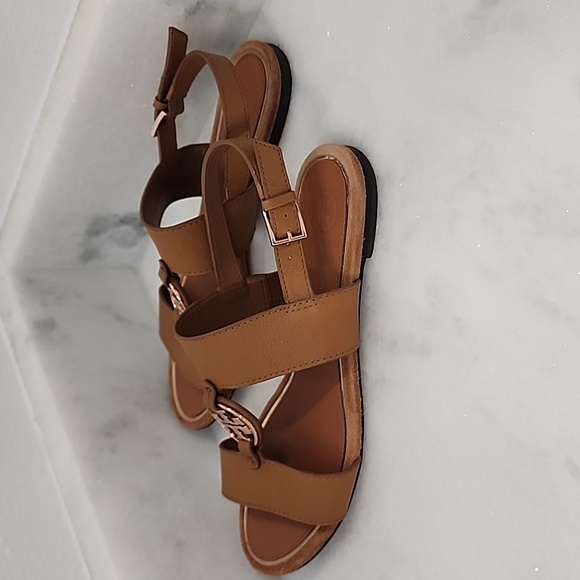 Tory Burch Sandals Straps Brown Rose Gold Size 7.5 - Picture 5 of 12
